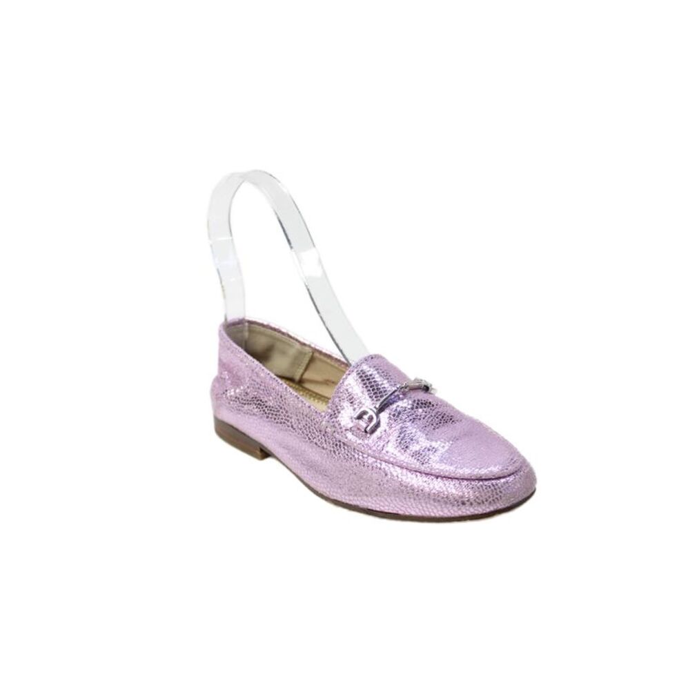 Sam Edelman Girls Metallic Slip-On Flat Loafer Shoes Pink Size 13